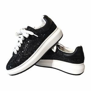 Blondo Women's Waterproof Diva Black Sequin Leather Low-Top Sneakers Size 7